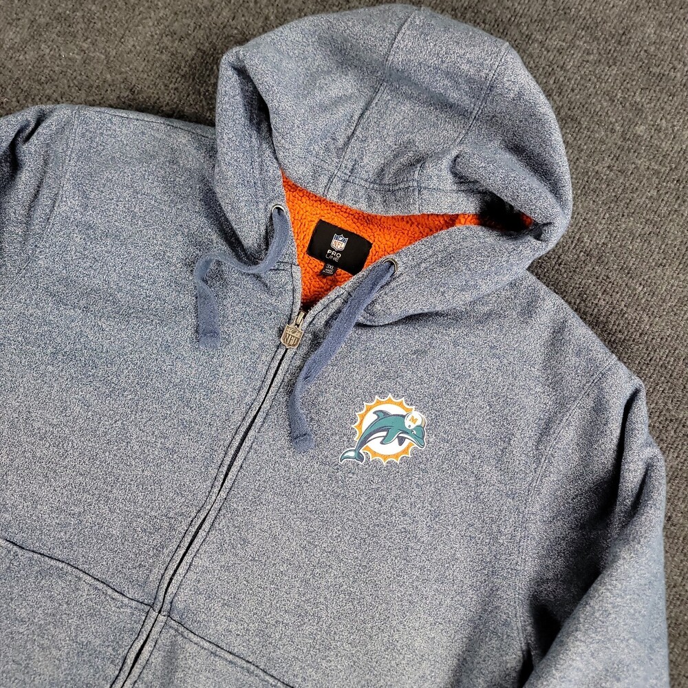 NFL Pro Line Miami Dolphins Sherpa Lined Jacket Hoodie Sweatshirt Unisex 3XL